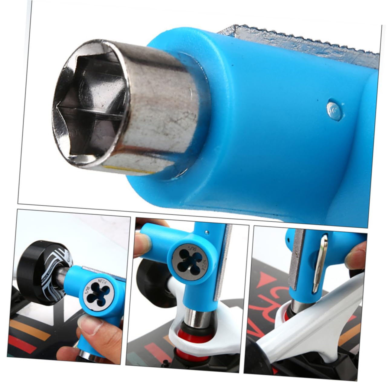Outil de Réglage pour Skateboard Portable Bleu en Plastique et Métal