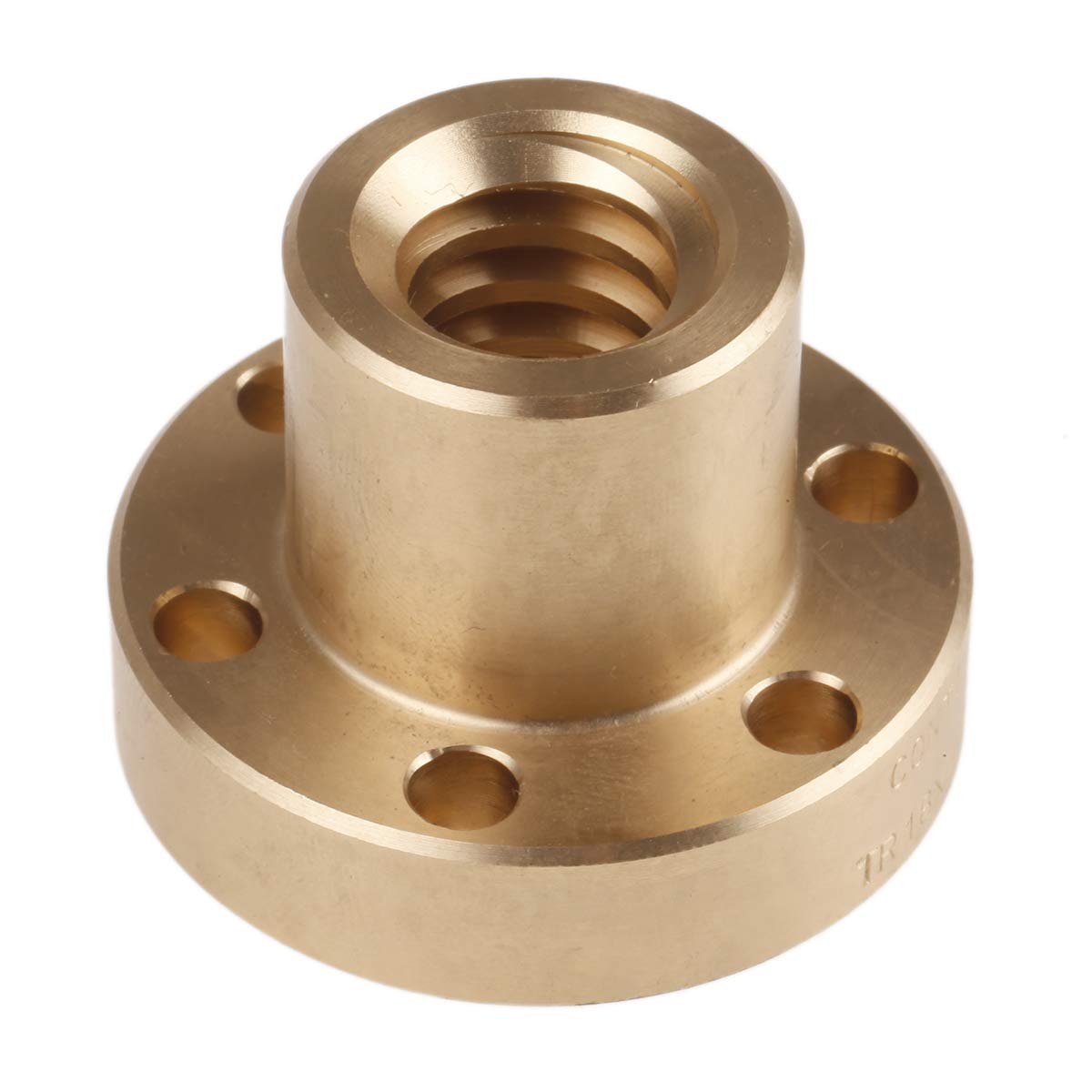 RS PRO 4 mm Spindelmutter Rund mit Flansch 18 mm, Außen-Ø: 48 mm Außen-ø, Länge: 35 mm