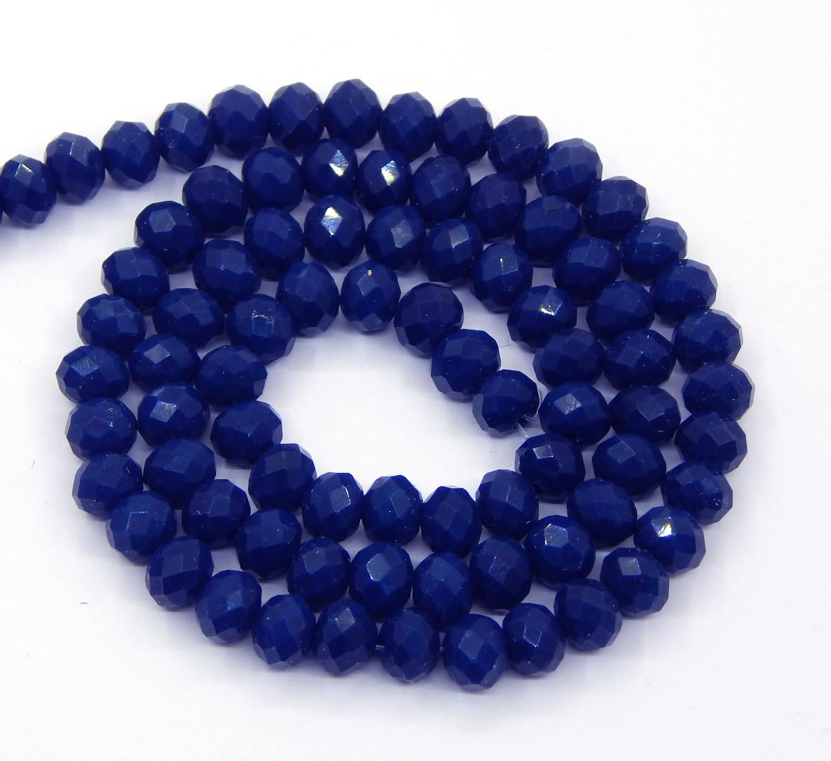 Perlin 160 pcs Royal Blue Opaque Glass Rondelle Beads, 3mm, Czech Bohemian, CZ, Fire Polished, Faceted, for Jewelry Bracelets - Image 3