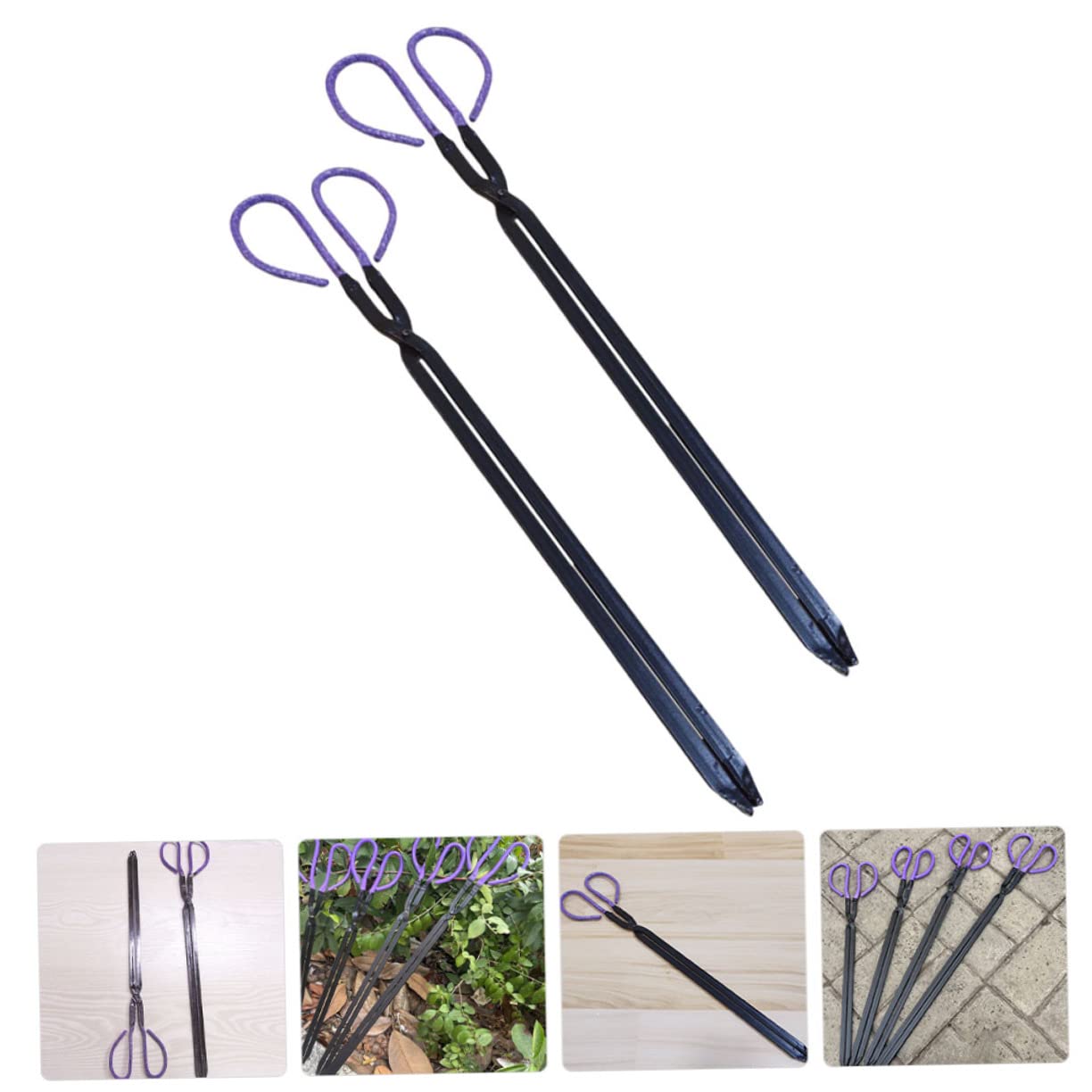 Pinza per Carbone in Ferro Nera 2 Pezzi per Uso Domestico e Outdoor | Clip per Rifiuti e Braci, Portatile e Pratica, Accessorio per Raccolta e Presa Rapida