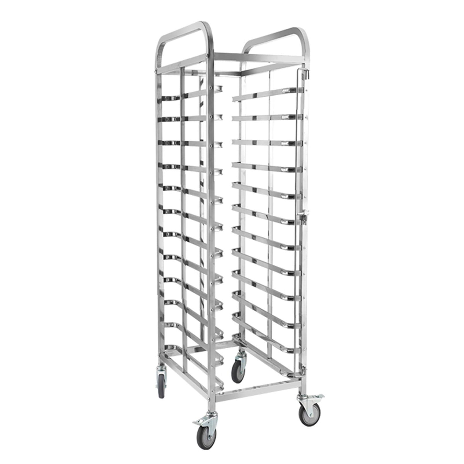 Estante la bandeja hornear pan, estante comercial hornear acero inoxidable | Espaciado entre de 7,5 cm, ruedas con bloqueo, adecuado for panaderías, restaurantes y servicios de alimentos.(12-Tier)