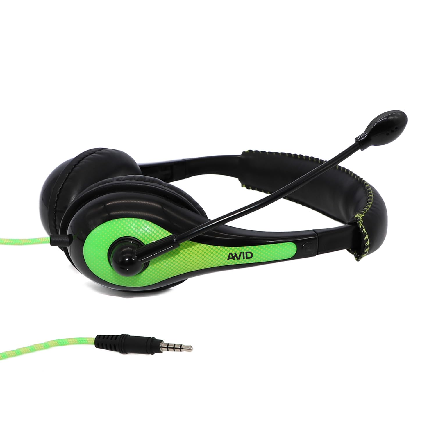 Avid AE-36 zielone nauszne słuchawki stereo z mikrofonem wysięgnika (10-pak)