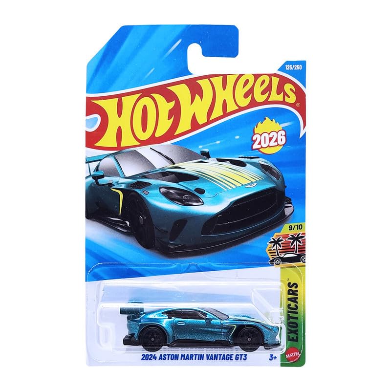 Image of Hot Wheels 2024 Aston Martin Vantage GT3 Exoticars Ages 3 and Up 125 /250 (Green)