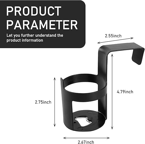Miniatura 2 de 2 soportes para vasos de automóvil, 5.51 x 2.55 x 4.52 pulgadas, gancho para contenedores de botellas de agua, estante de almacenamiento