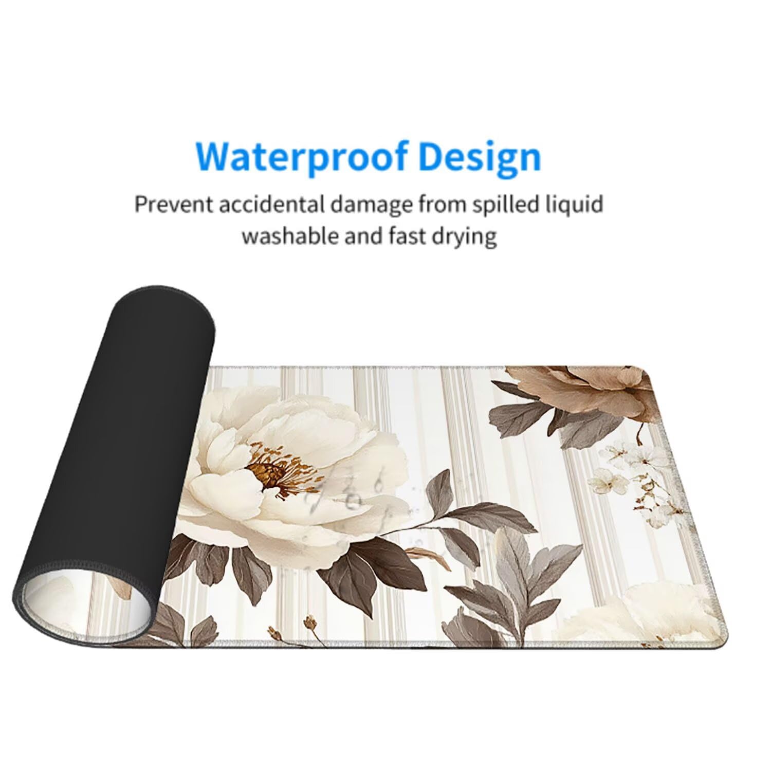 Brązowa podkładka pod mysz podkładka pod mysz do gier podkładka pod mysz XXL 1400 x 600 x 3 mm podkładka na biurko mata ochronna biurowa akcesoria kwiat biurko mata do komputera i laptopa z szytymi