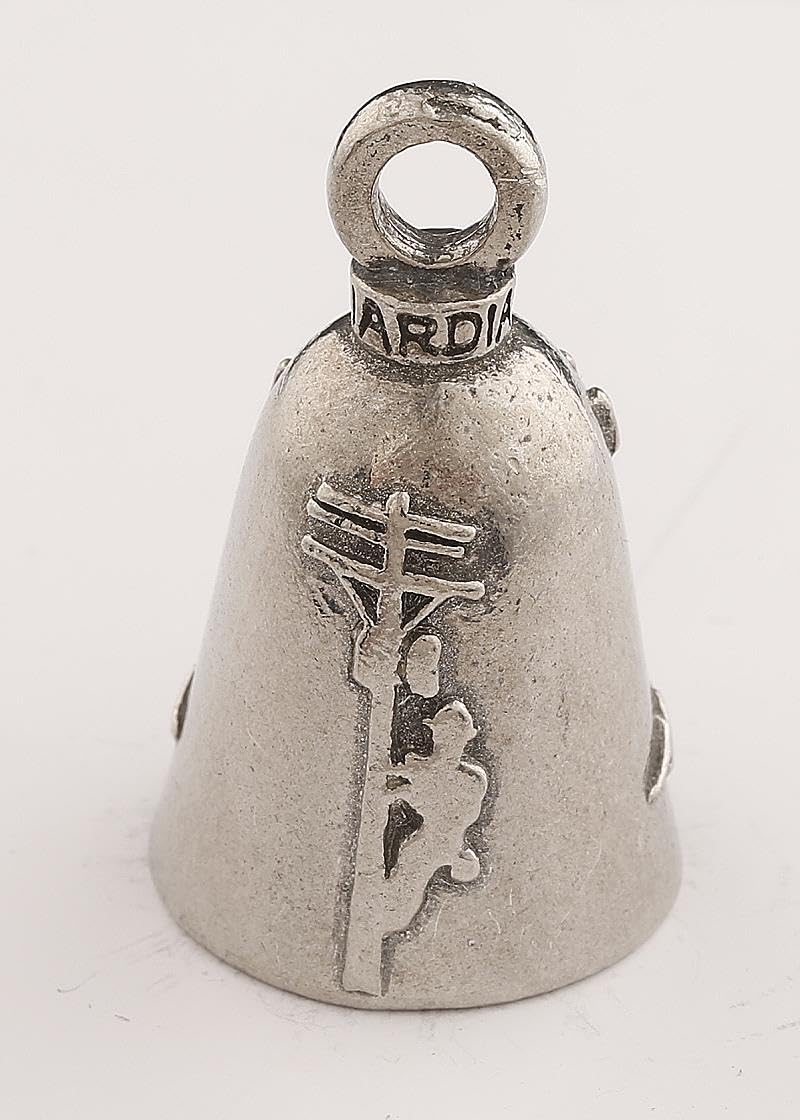 Guardian Bell Good Luck Bell w/Keyring & Black Velvet Bag | Motorcycle Bell | Lead-Free Pewter | Made in USA
