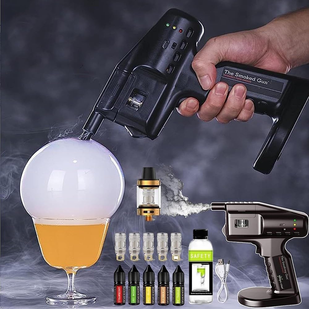 kit affumicatore per cocktail Pistola Fumogena For Cocktail Di Bolle, Pistola Fumante Portatile For Fumatore Di Alimenti, Infusore Di Fumo Macchina For Bolle Di Cucina Molecolare For Carne, Bevande, B