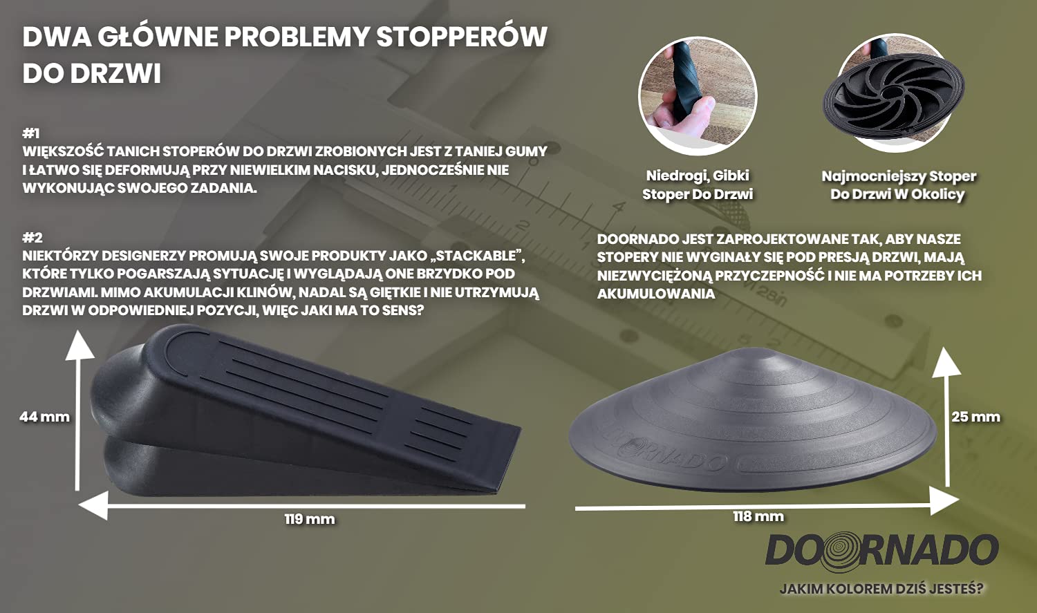 Najmocniejsze na świecie gumowe odbojniki do drzwi w 12 kolorach pasujących do Twojego domu