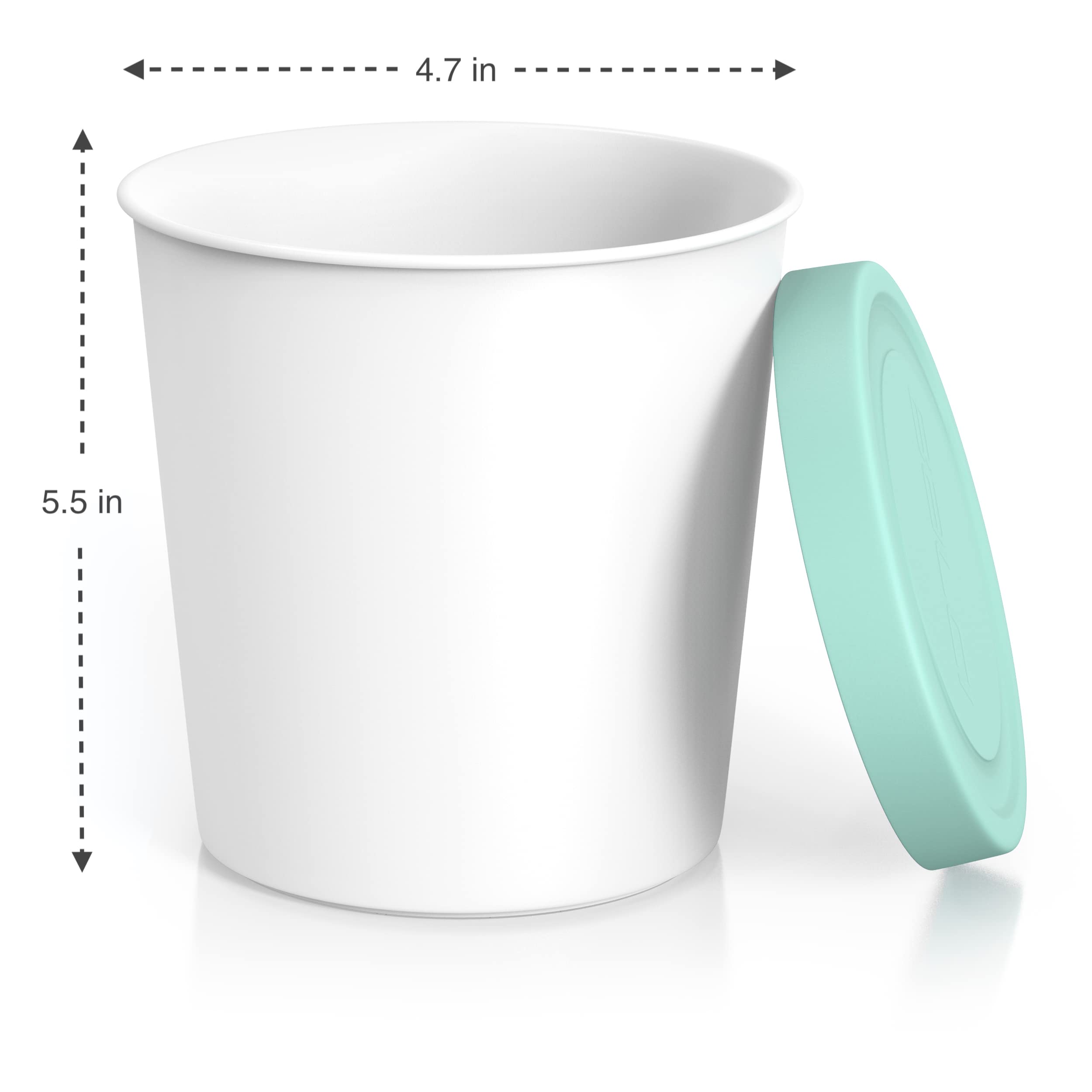 BALCI Eisbehälter, 2 Stück, 0,5 l, Minzgrün | Wiederverwendbare Gefrierbehälter mit Silikondeckel für Eis, Sorbet & Gelato. BPA-frei & auslaufsicher
