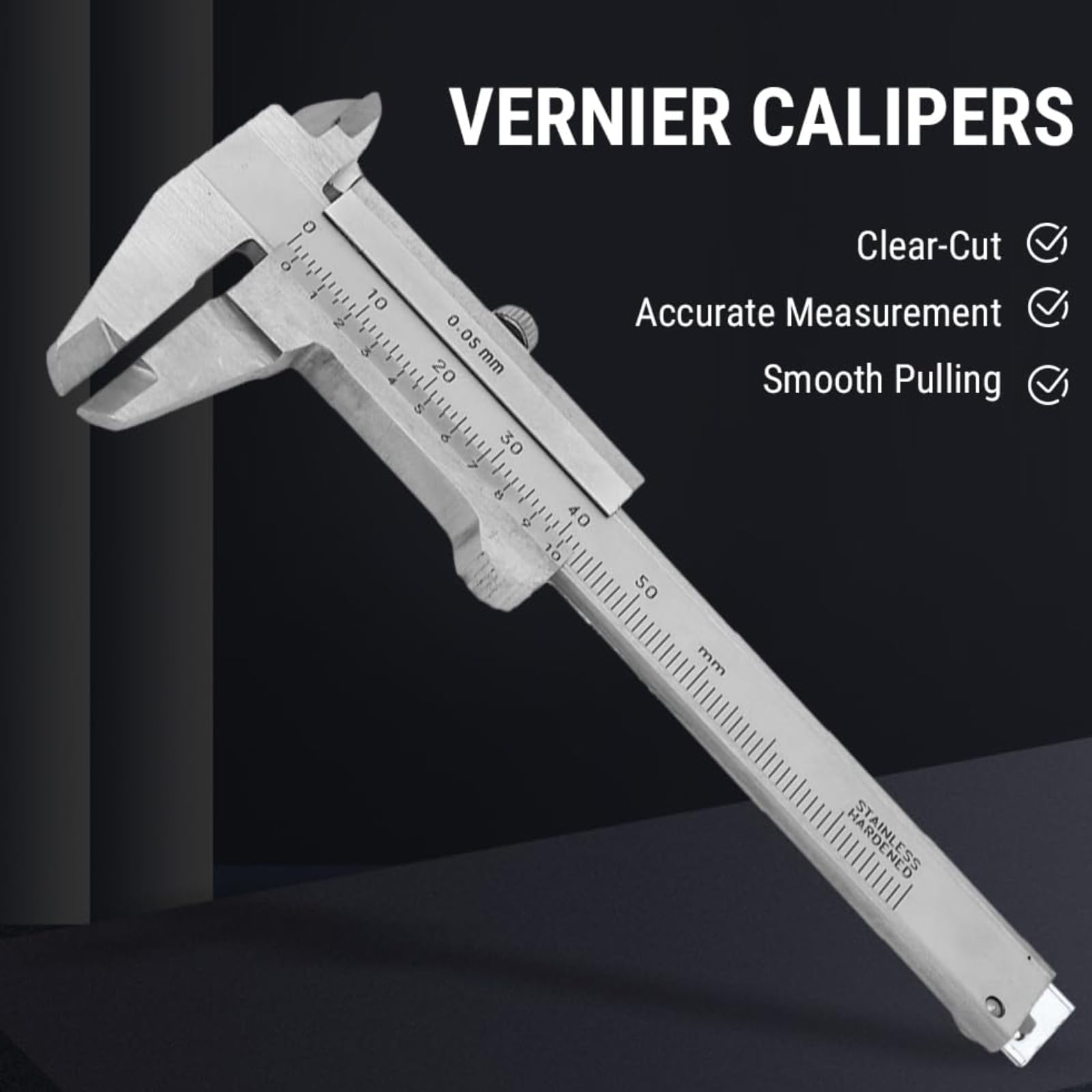 Pied A Coulisse Vernier 50mm, Mini Pied à coulisse avec Verseur, portable pied coulisse de précision en acier inoxydable, pour ménages bijoux pièces de monnaie pierres précieuses antiquités