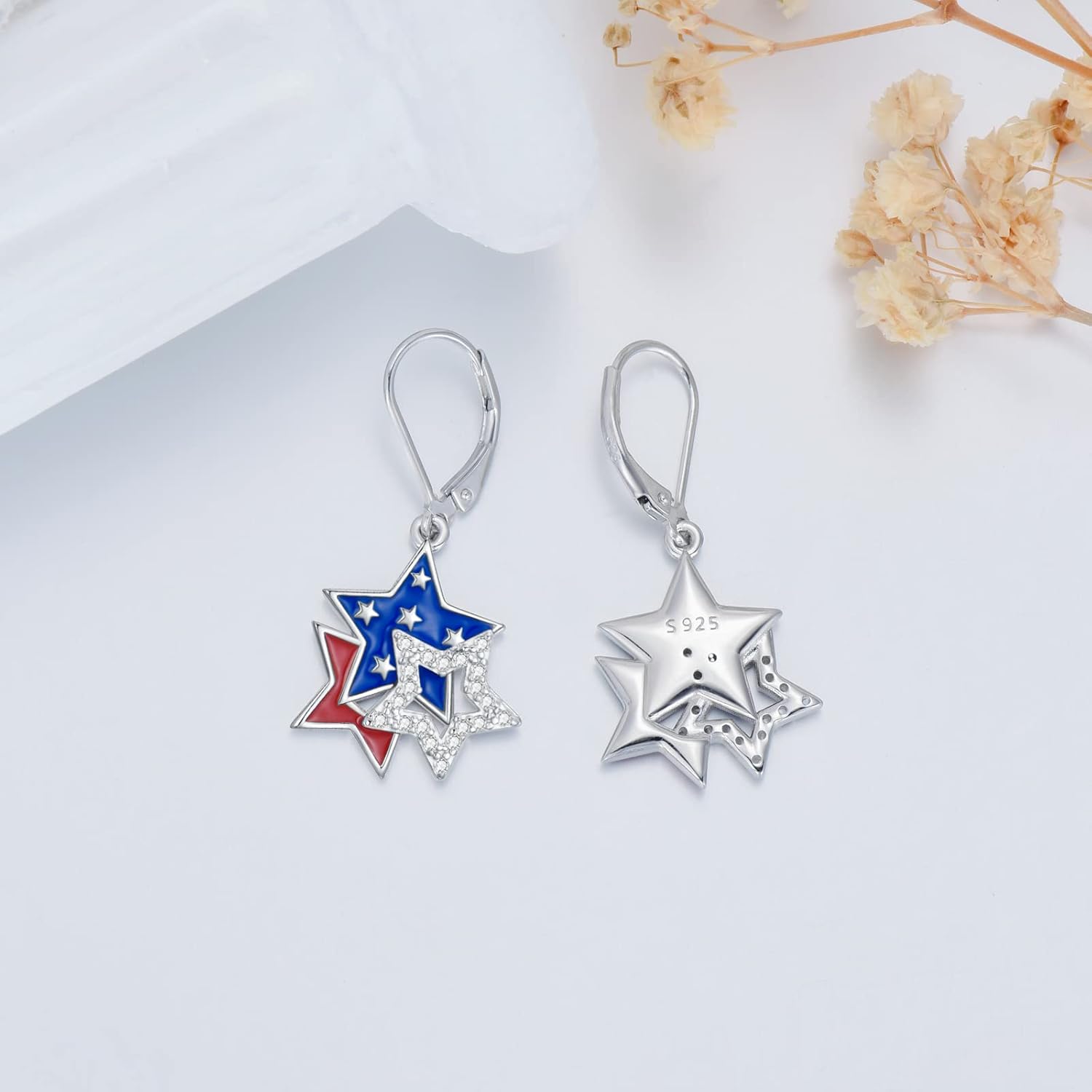 4th of July Earrings Patriotic Dangle Earrings American Flag Independence Day Jewelry Gifts for Women Daughters - Image 5