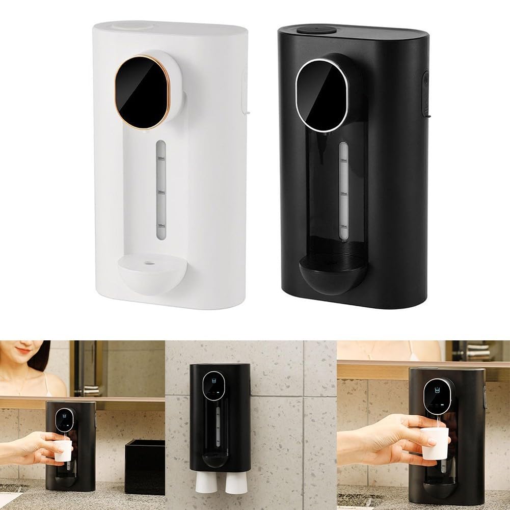 Distributeur automatique de rince-bouche pour salle de bain, distributeur mural de 540 ml, récipient rechargeable, 3 modes de volume de liquide réglable (noir)