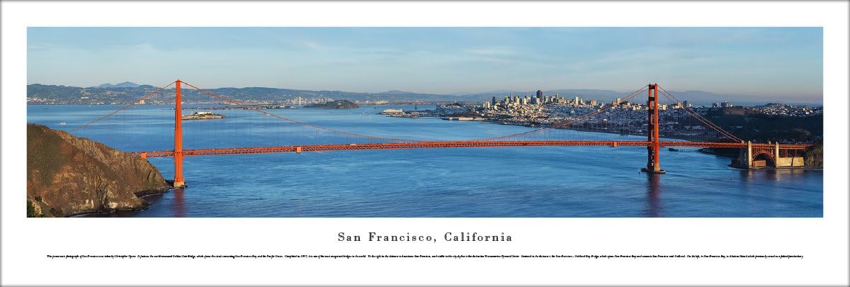 San Francisco - Golden Gate - Blakeway Panoramas Skyline Posters with Select Frame