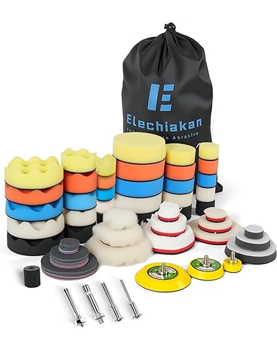 Kit de 78 almohadillas de pulido de taladro con accesorio pulidor de amortiguador, ruedas de pulido de automóvil de 123 pulgadas para lijadora