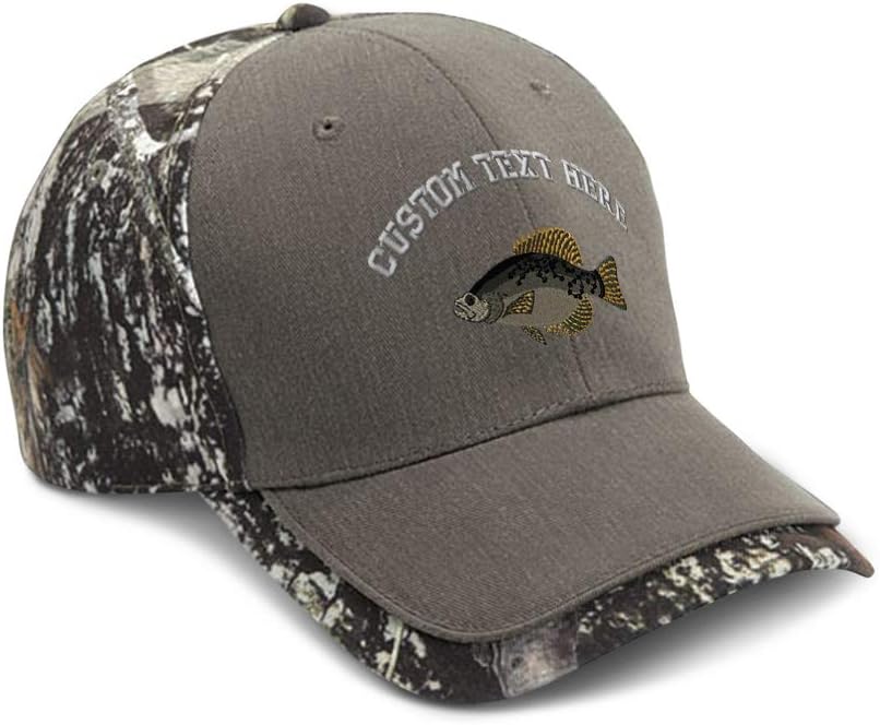 Custom Camo Baseball Cap Black Crappie Embroidery Cotton Hats for Men & Women