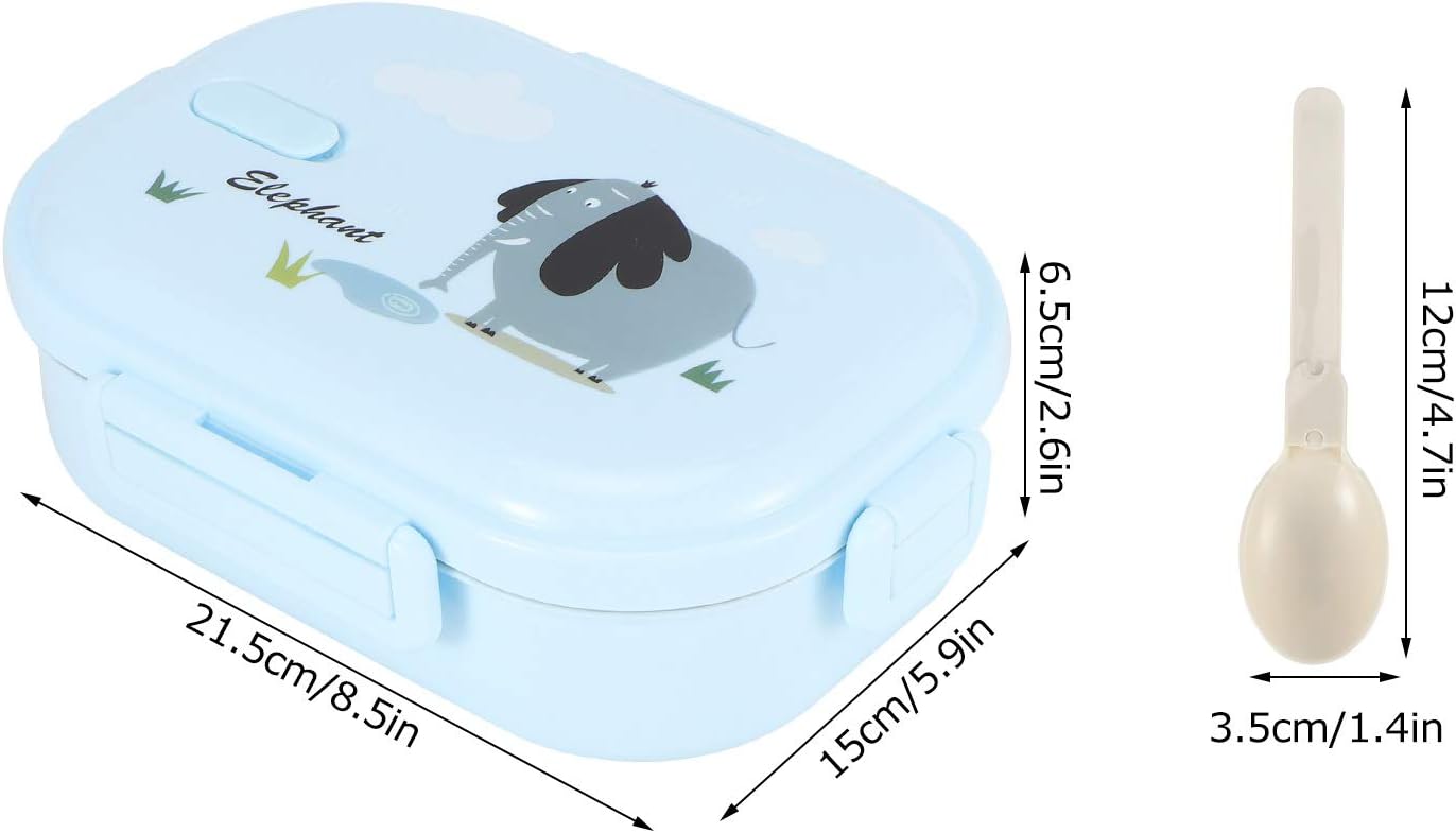 JTLB Leak Proof Stainless Steel Insulated Box, Ideal for, for Keeping Food Hot or Cold, Japanese Lunch Container (Solid blue-elephant)
