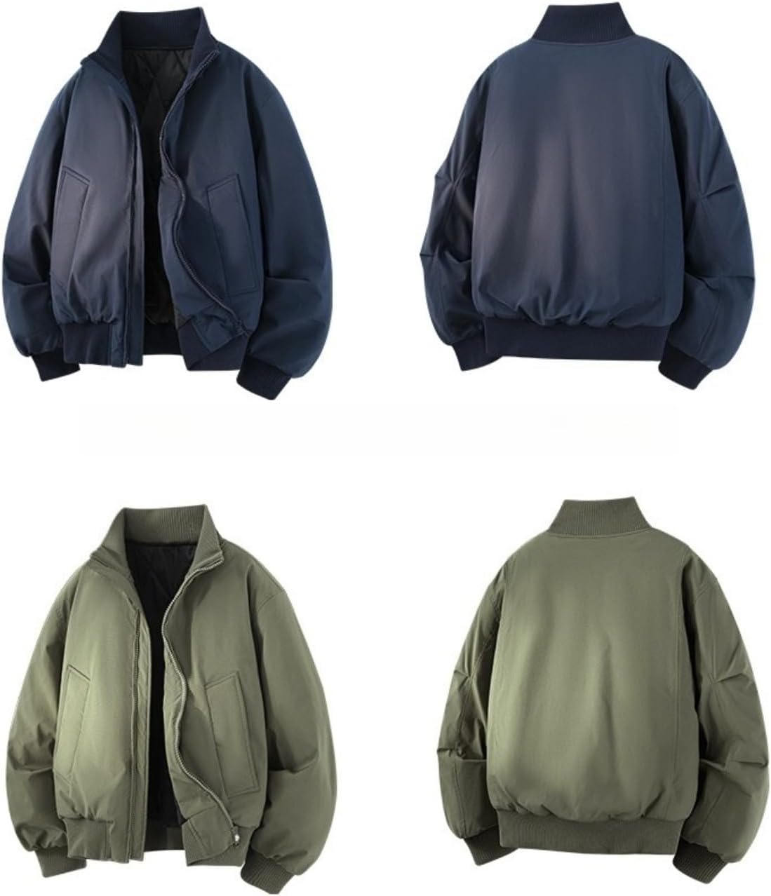 Men's Waterproof Bomber Jacket Thicken Windproof Cotton Cardigan Jackets Warm Outdoor Hiking Coats with Streetwear