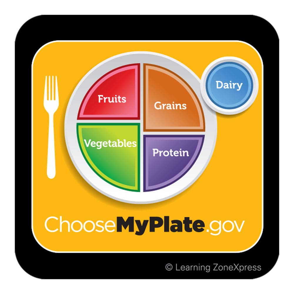 Learning ZoneXpress 200 Multicolor MyPlate Square Stickers, 2" x 2", 4 Designs, Single Use, Indoor, Minimalist Style, USDA MyPlate Educational Incentives - Image 5