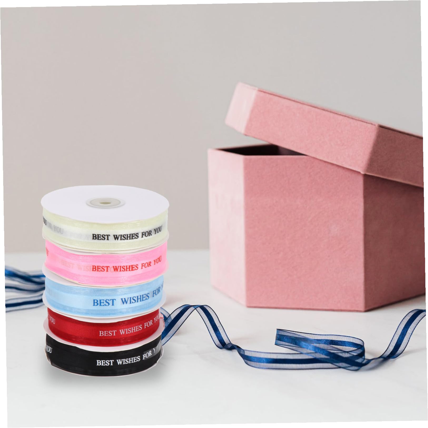 Artibetter 5rouleaux Ruban Décoratif Satin pour Emballage Cadeau Ruban Créatif pour Fête et Mariage Imprimés