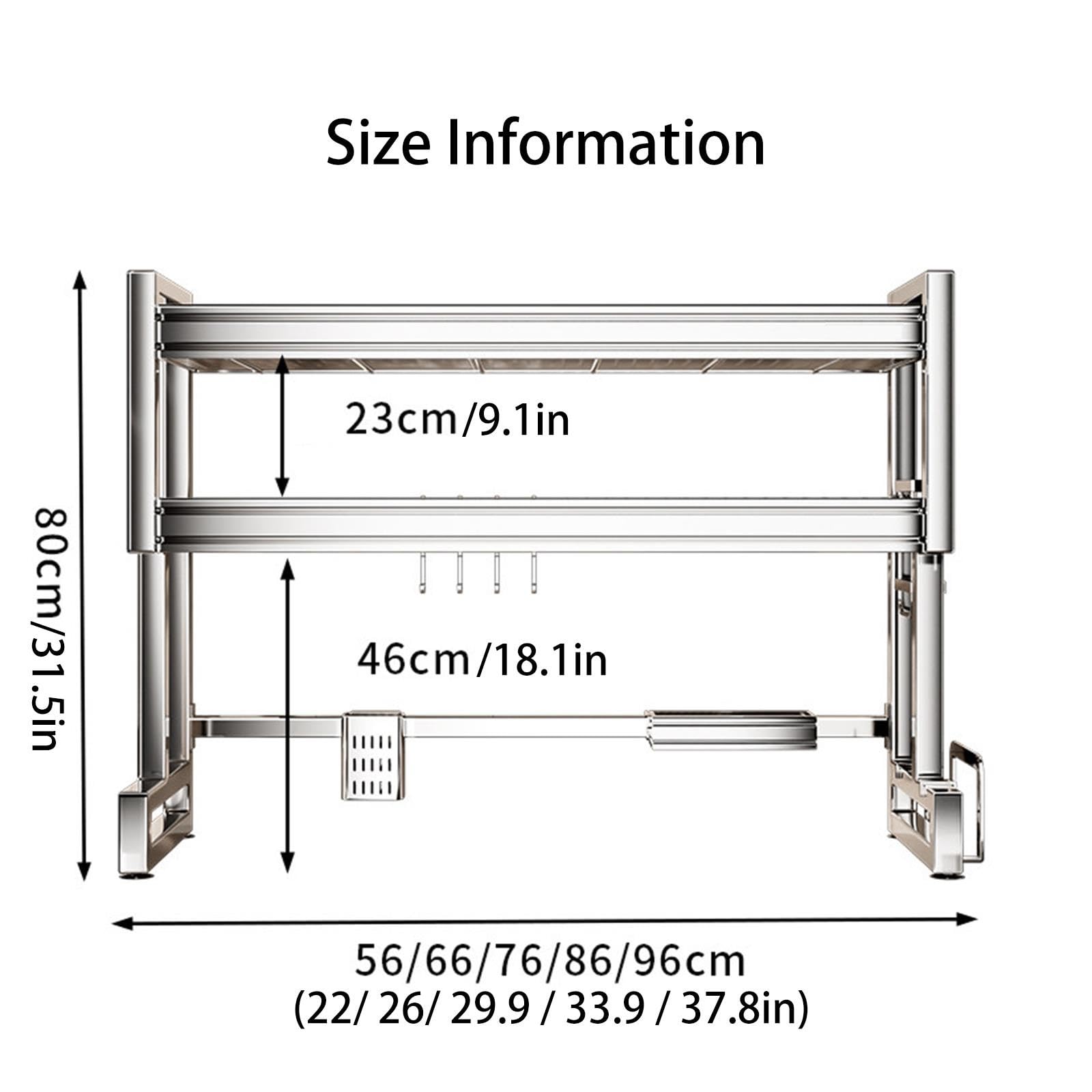 Égouttoir à vaisselle en acier inoxydable 304 – Grande capacité, organiseur de cuisine peu encombrant, antirouille, facile à nettoyer, idéal pour la maison et la cuisine