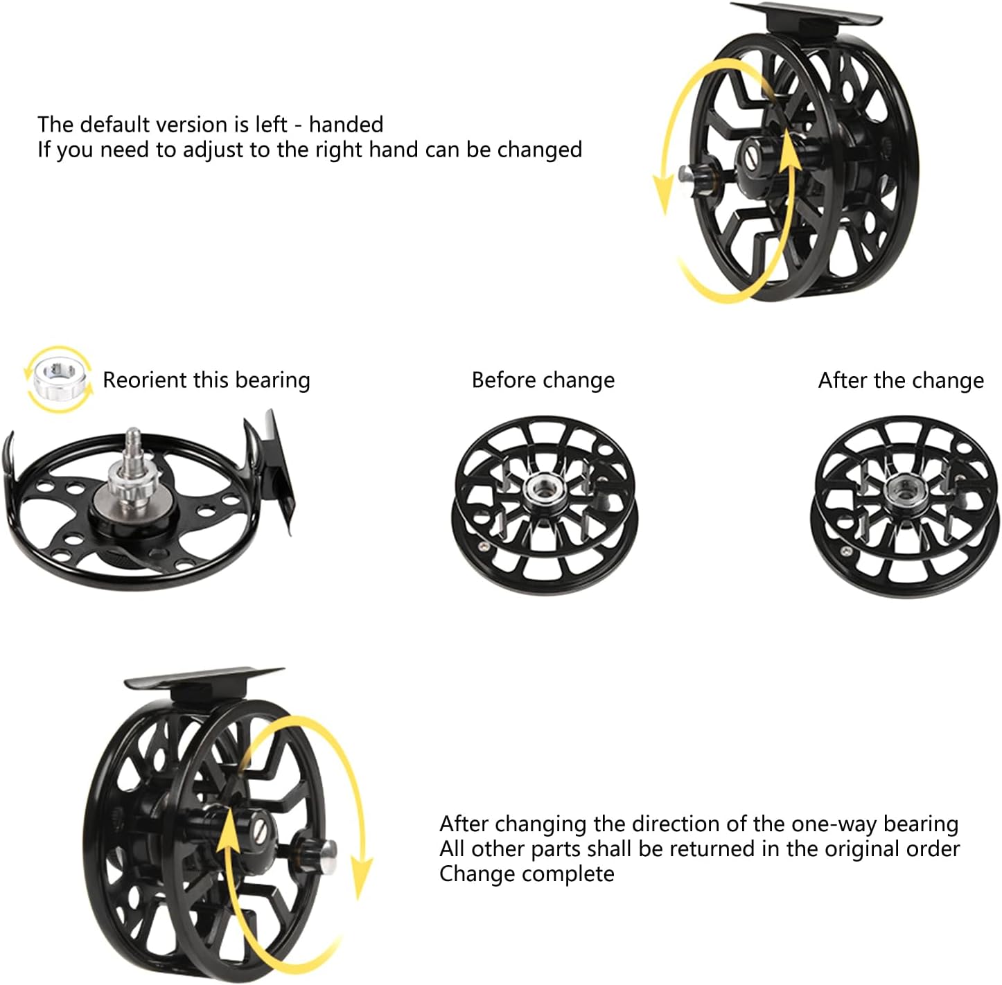 Aluminum Alloy Fly Fishing Reel, All Metal Reel Light Weight Fly Wheel Tackle for Trout Size 3/4 5/6 7/8 Precisions Casting Reel