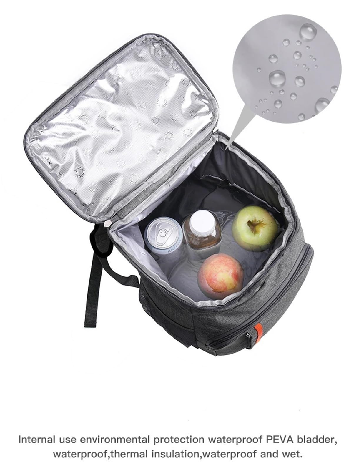 Sac Isotherme Sac à déjeuner Isotherme Portable de 20 L, glacière étanche for Le Camping, Oxford, for Le dîner(Blue Gray)