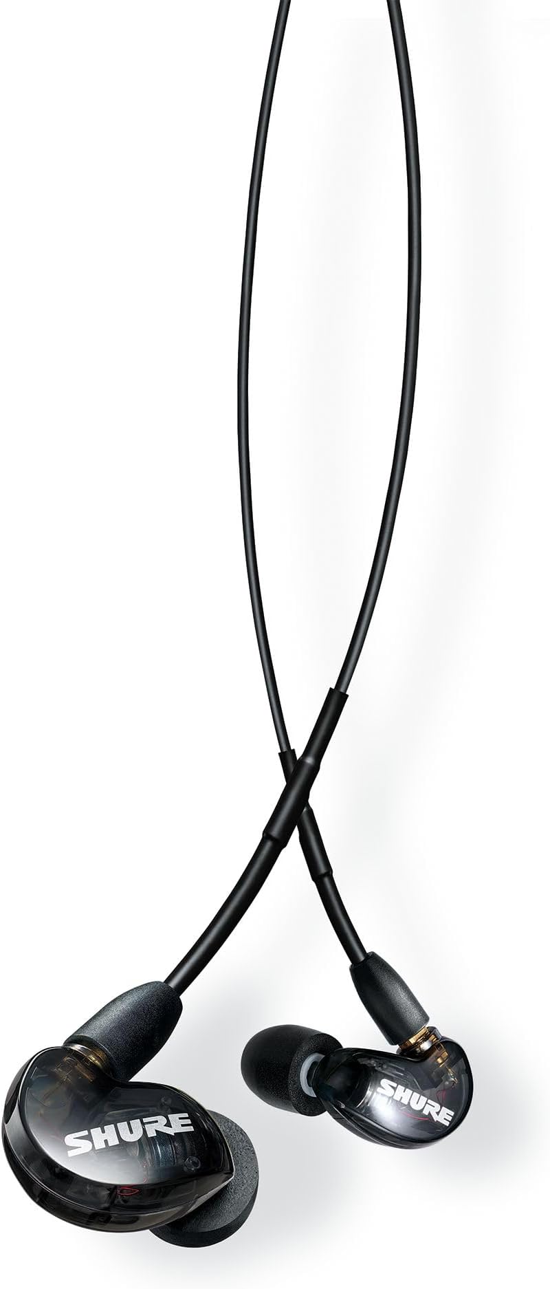 Shure AONIC 215 Wired Sound Isolating Earbuds, Clear Sound, Single Driver, Secure In-Ear Fit, Detachable Cable, Durable Quality, Compatible with Apple & Android Devices - Black