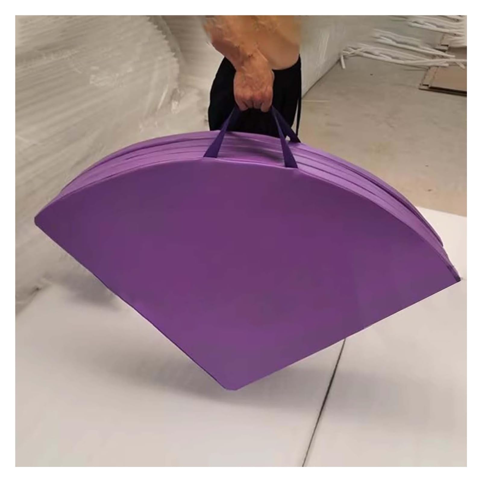 Wjftoday One Color Purple Pole Crash Mat For Stripper Pole, Foldable Safety Padding With Handle Strap, Circular Dance Pad For Pole Dancing, 120Cm X 3Cm (47.2In X 1.2In)