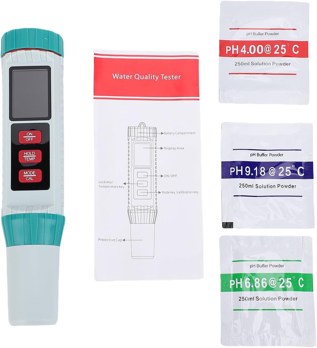 5 in 1 PH Salt Tester Water Quality Pen Sensor with LCD Display for Drinking Aquarium Pool TDS EC Salinity Temperature IP67 Water