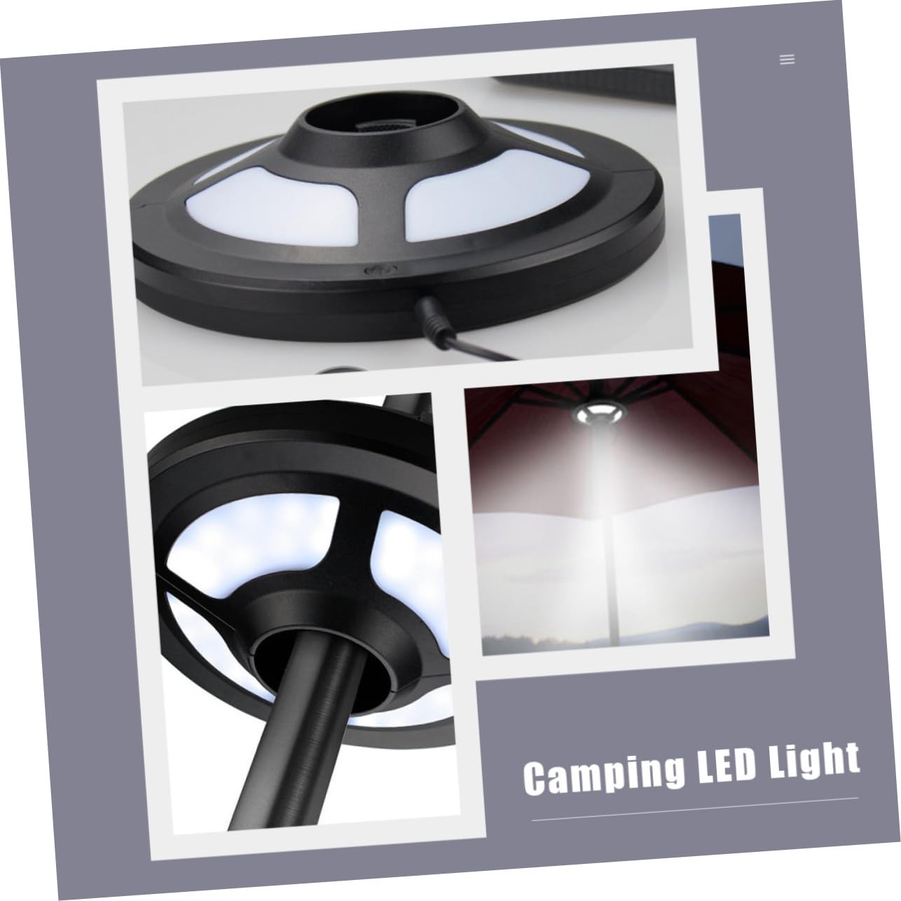Multifunktionale LED Schirmlampe für Sonnenschirm, Camping und Zuhause