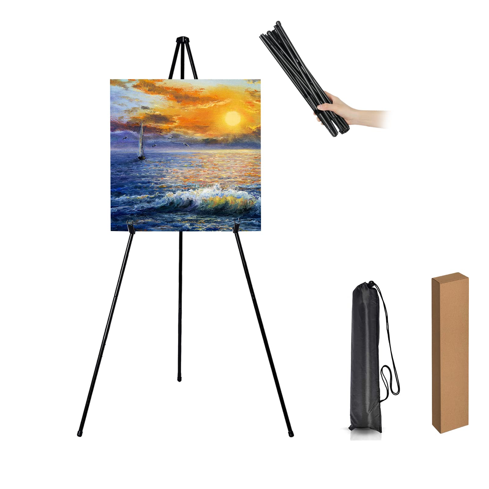 63" Tall Display Easel Stand,Adjustable Floor Standing Poster Easel
