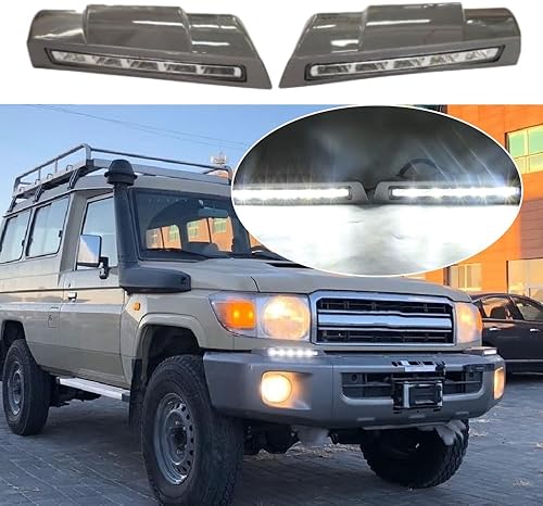 Miniatura 2 de Luz LED DRL para parachoques delantero para automóvil, luz diurna compatible con Toyota Land Cruiser LC70, LC76, LC77, LC78, LC79 1998-2018 (1 par)