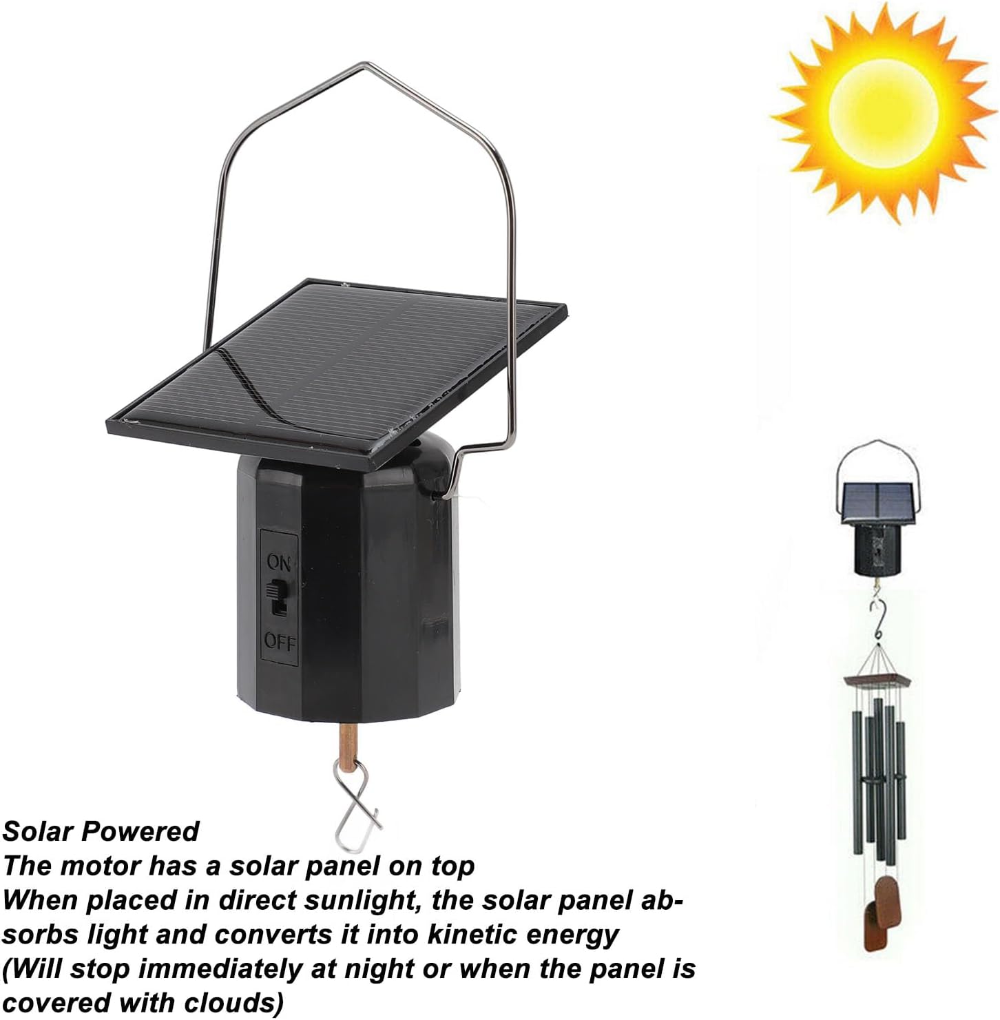 Solar Wind Spinner Motor, Small Hanging Solar Motor, Energy Operated Turner Hanging Display Solar Motor for Art Ornament Wind Chimes