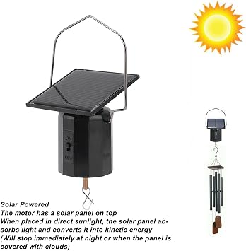 Small Automatic Turner for Wind Chimes,Solar Powered Wind Spinner Motor,IP2 Waterproof Eco Friendly Small Hanging Solar Rotating Motor for Art Ornament Wind Chimes