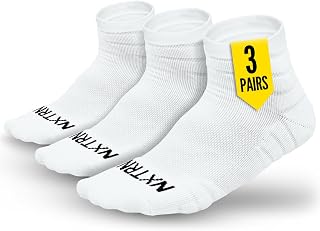 NXT NXTRND NXTRND 3 Pairs Compression Running Socks for Men, Cushion Athletic Ankle Socks, Basketball, Football, Hiking