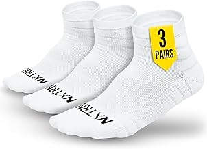 NXTRND 3 Pairs Compression Running Socks for Men, Cushion Athletic Ankle Socks, Basketball, Football, Hiking