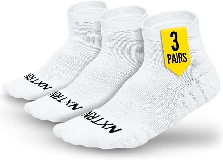 NXT NXTRND NXTRND 3 Pairs Compression Running Socks for Men, Cushion Athletic Ankle Socks, Basketball, Football, Hiking