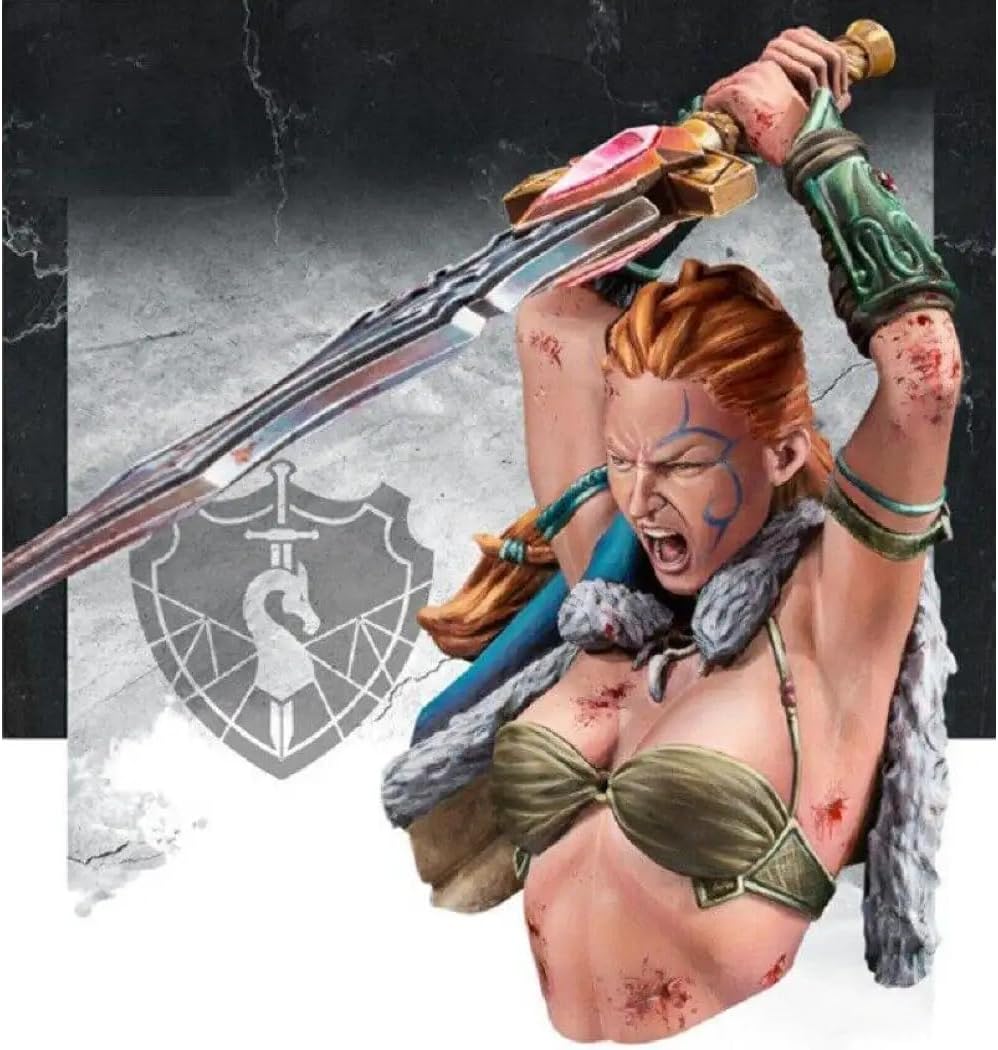 1/12 Bust Resin Model Kit Beautiful Girl Viking Barbarian Warrior Unpainted