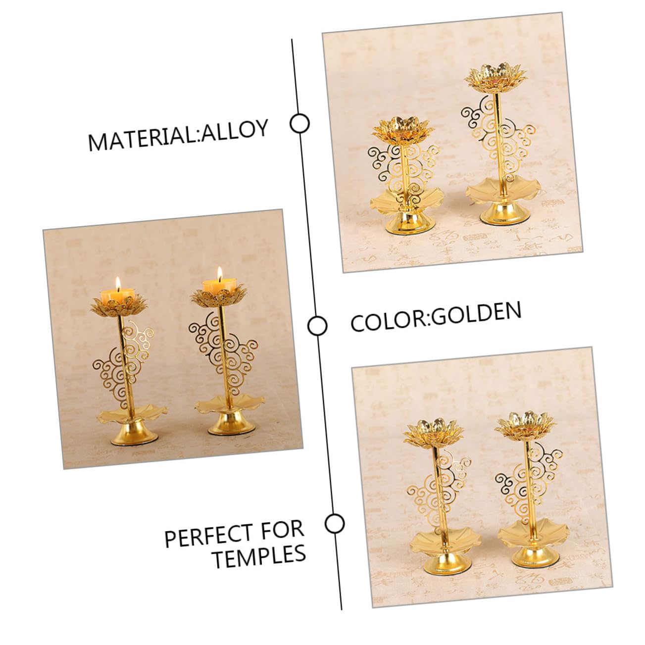 Amazon｜TOPPERFUN 2個製蓮の花キャンドルホルダー 仏壇用 アロマ 容器 