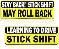 YoRise 2PCS Reflective Student Driver Magnet - Learning Stick Shift Stay Back May Roll Back Waterproof Vinyl Decal for Cars Trucks SUVs