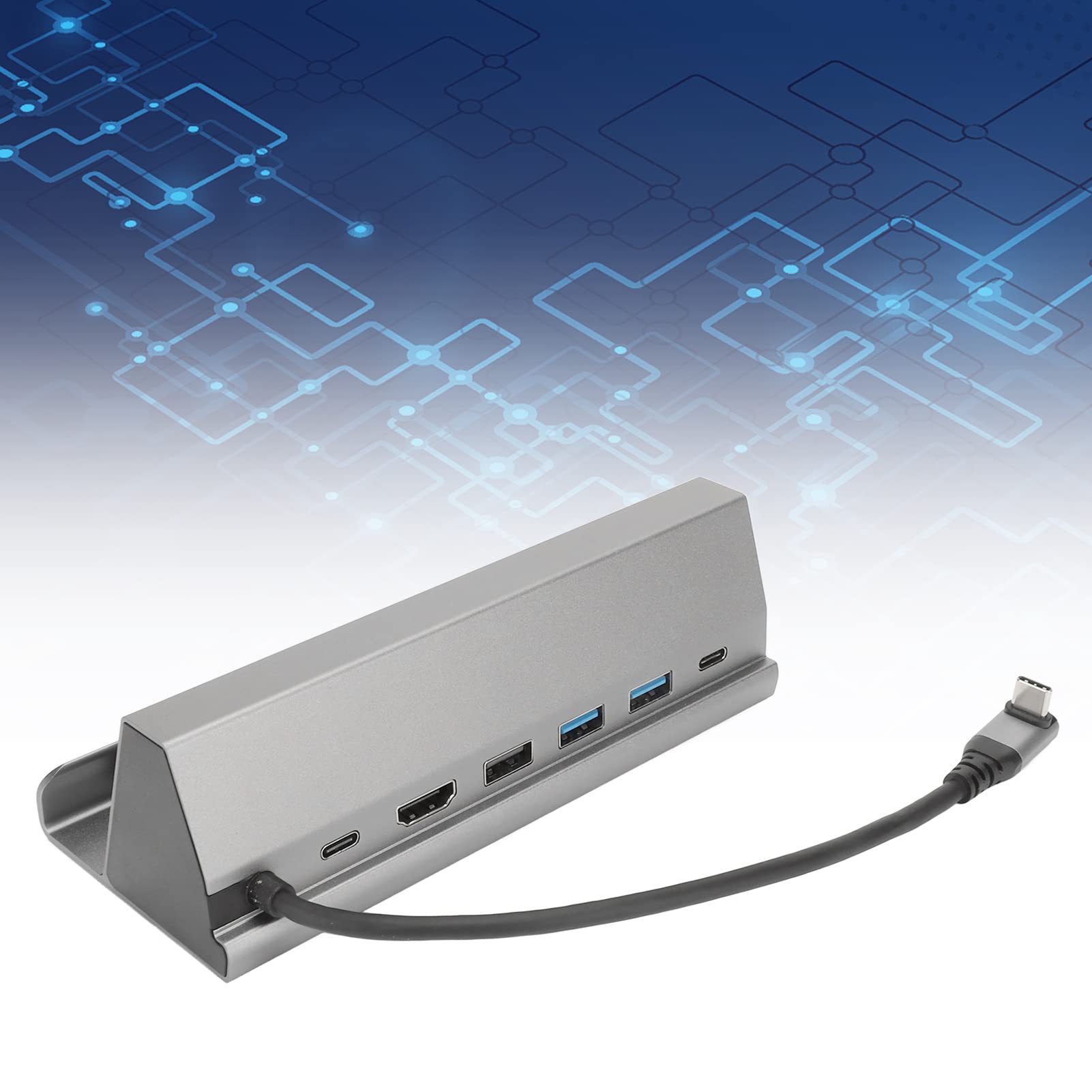 Bewinner Stacja Dokująca USB C 7 W 1 z 100 W PD, 4K 60 Hz, 2x USB 3.0, 2.0, C i Gigabit Ethernet, Wieloportowy Adapter do Laptopa, (GREY)