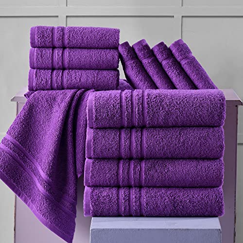 Hammam Linen Lilac Purple Bath Towels 4-Pack - 27X54 Soft And Absorbent, Premium Quality Perfect For Daily Use 100% Cotton Towel 600 Gsm #TOP3