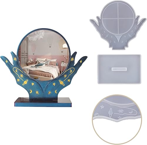 Miniatura 3 de DoreenBow Moldes de espejo+espejos, moldes de silicona para peinar, moldes de silicona de fundición de resina, utilizados para manualidades de