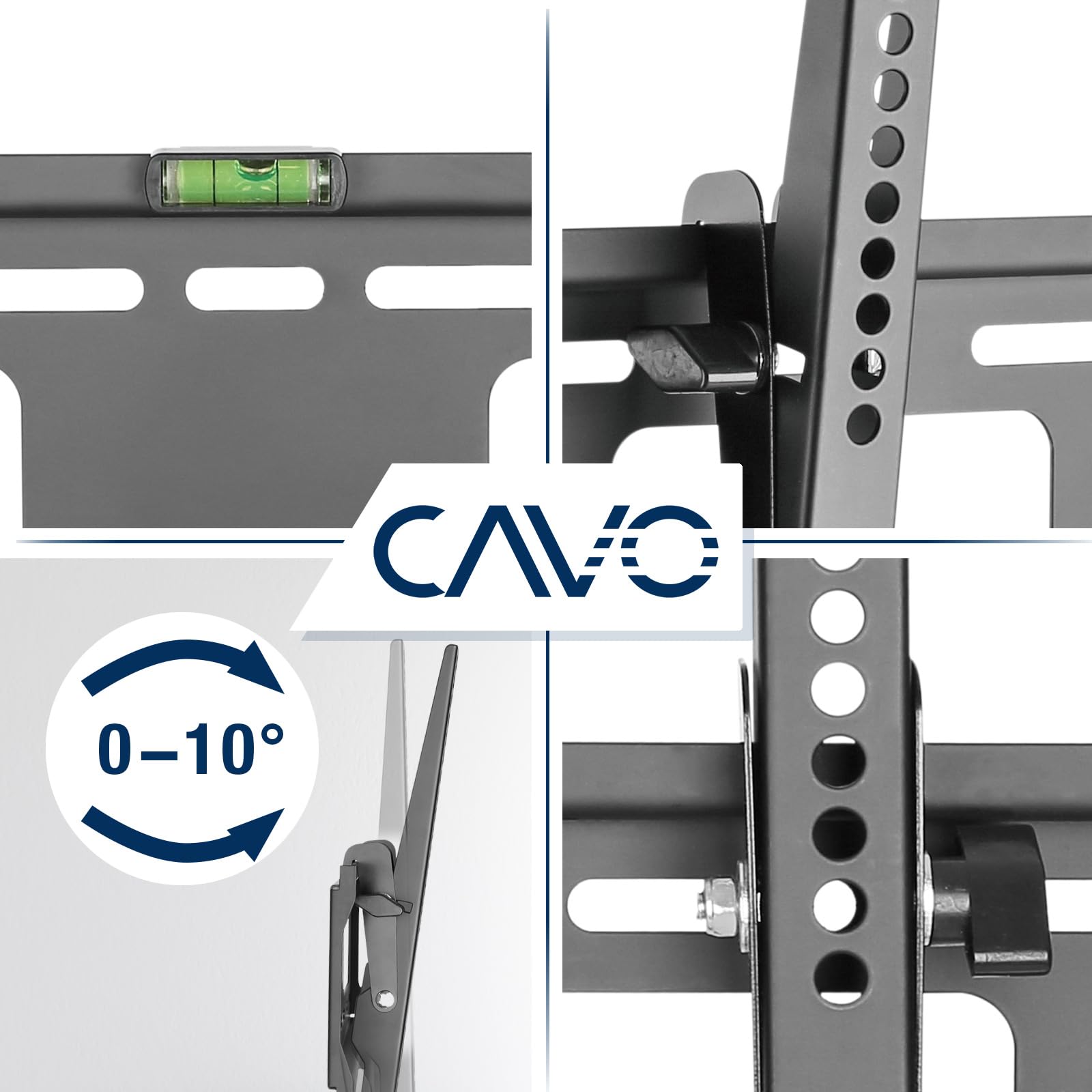 Supporto A Parete Inclinabile Per TV 32-55 Pollici, CAVO, Fino A 50kg, VESA 400x400, Distanza 40mm, Con Livella E Tasselli Fischer