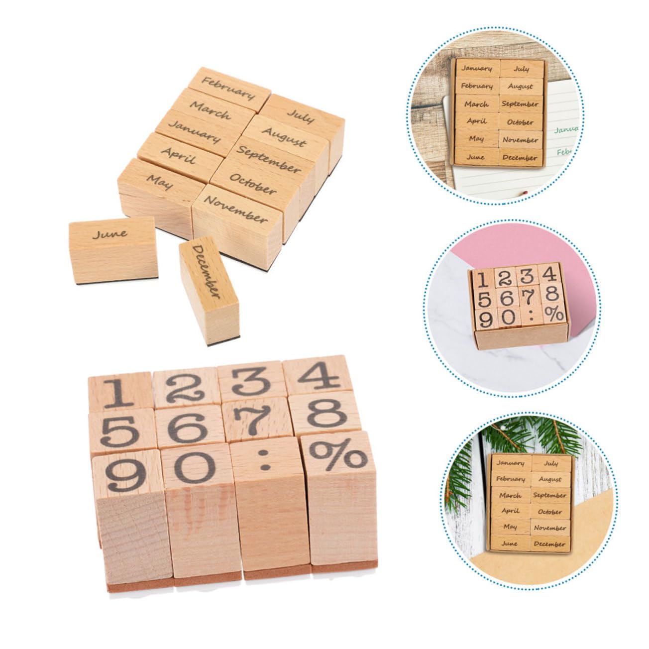 Housoutil 8 Set Timbri Decorativi per Timbri Mensili per Scrapbooking Creazioni Artigianali Stampo per Giorni Del Mese per Etichette Biglietti Mano