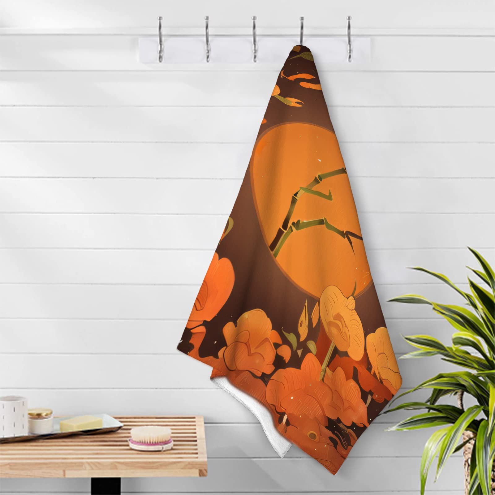 Serviette de Plage 100x200 Bambou, Femme Homme, 3D Chinoiseries Serviette de Bain Grande Microfibre Séchage Rapide Absorbant Drap de Plage pour Bain Voyage Camping