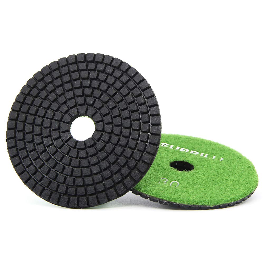 4" Diamond Polishing Pads 5 Pcs Set for Concrete Marble Granite Countertop Floor Edges(Grits 30)
