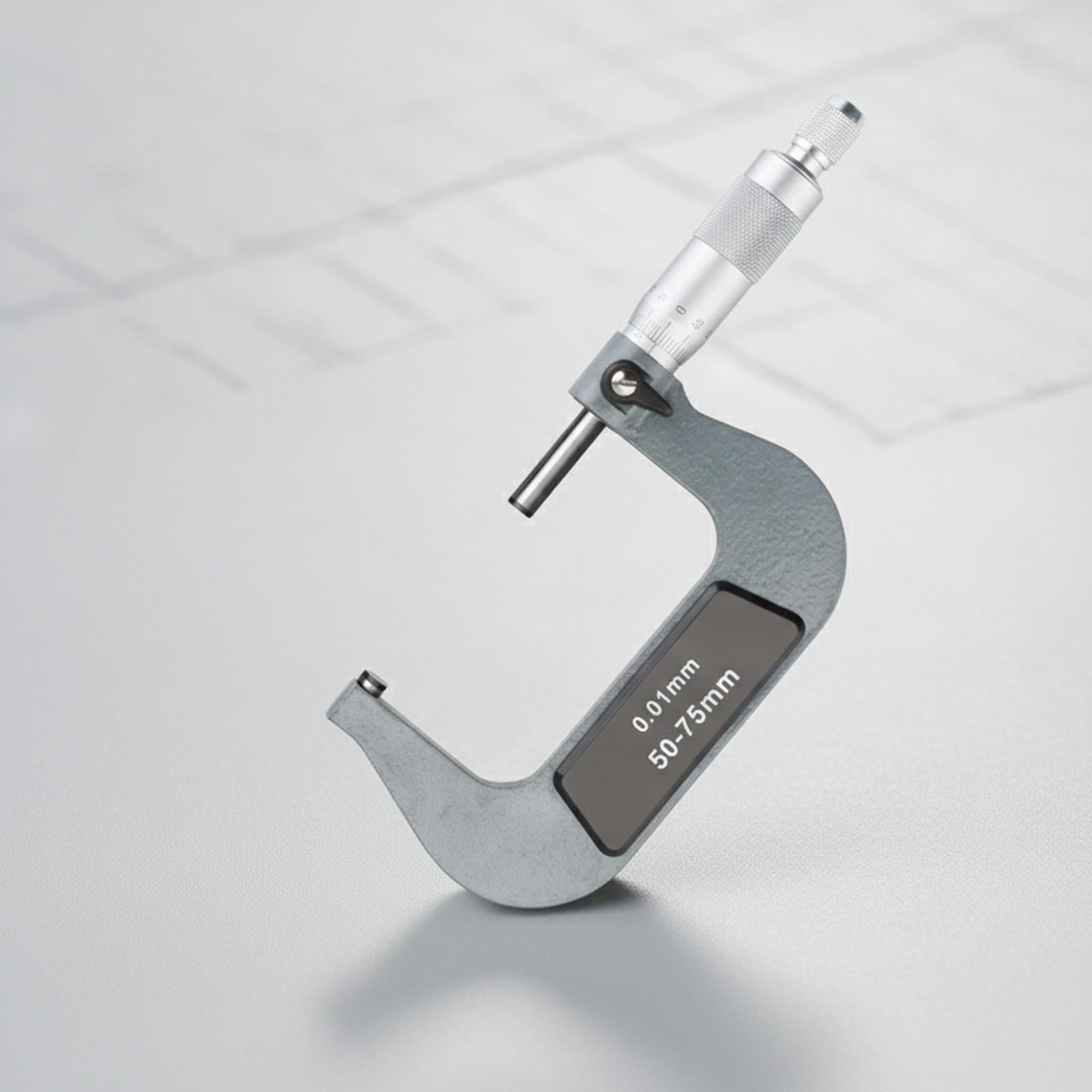 predolo Micrómetro Exterior Mecánico Sólido Micrómetro con en Forma C Práctico Pinza Vernier para Maquinistas, Metalúrgicos, Inspección Dimensional, 50-75mm