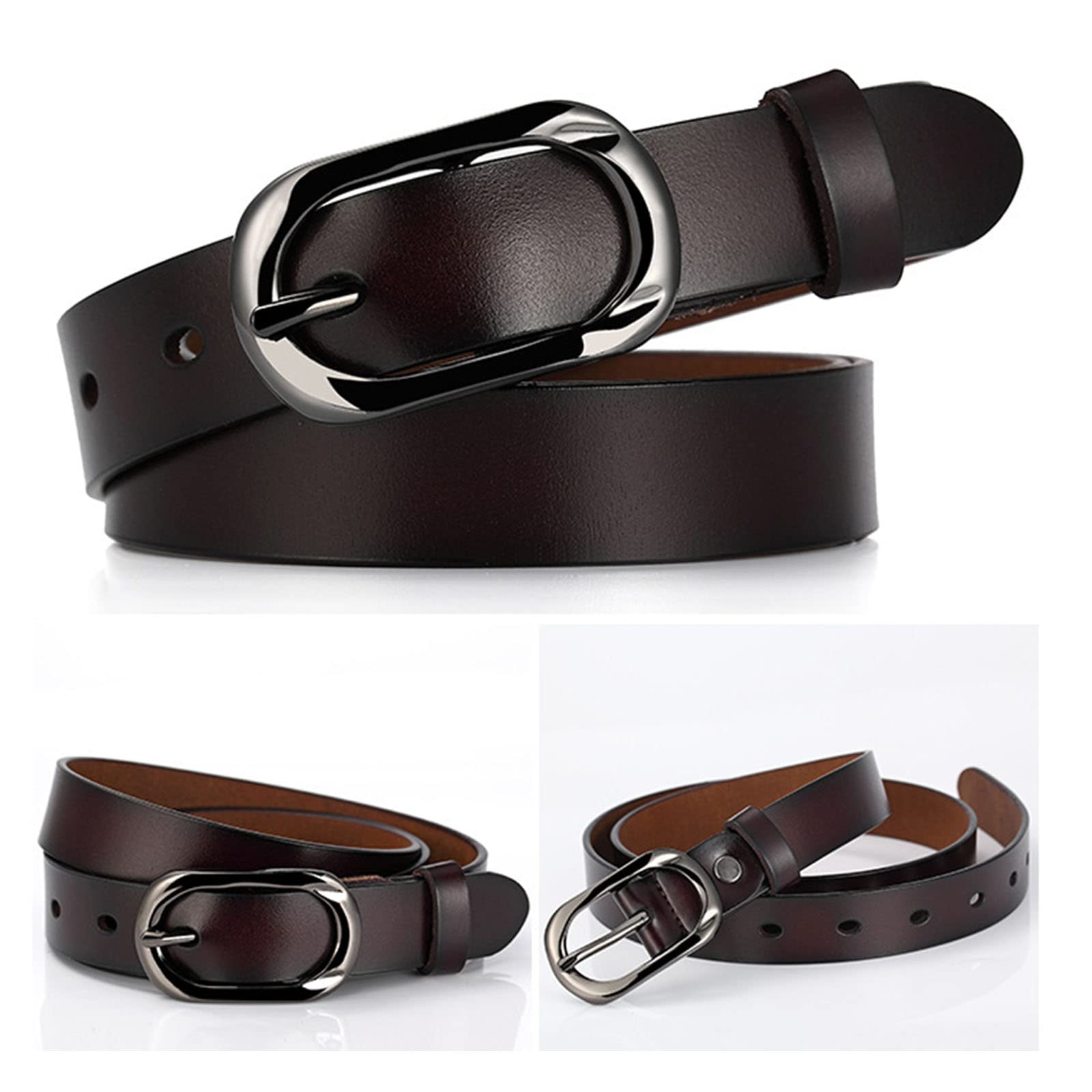 3435 Women\'s Leather Belt With Buckle- Ideal For Dresses, Jeans, 3 Pack Women main image 3