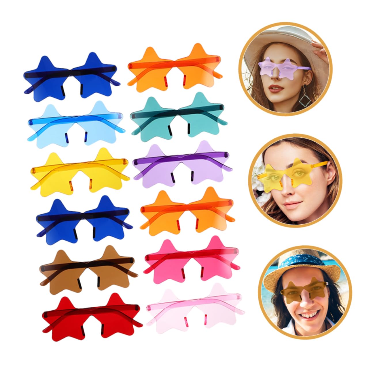 BESTYASH 60 Sztuk Pentagram Okulary Przeciwsłoneczne Festiwal Okulary Gwiazda Okulary Przeciwsłoneczne Prop Stylowe Party Okulary Gwiazda